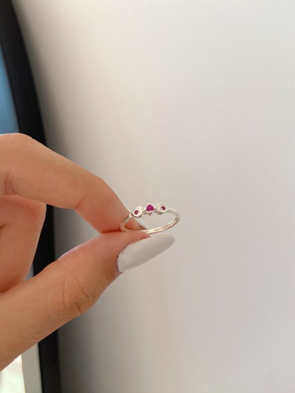 Anel Coração Duplo Rosa - Image 2