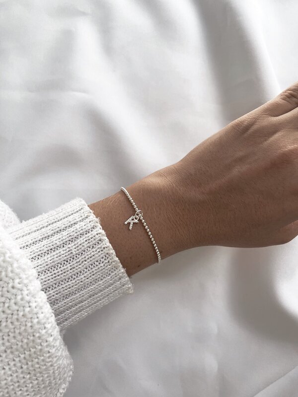 Pulseira Bolinha Pingente Inicial